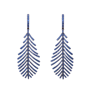 *RESERVE TODAY* Sidney Garber Plume Earrings with Sapphire Pavé