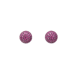 *RESERVE TODAY* Sidney Garber Perfect Pavé Button Earrings with Rubies (Large)