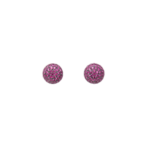 *RESERVE TODAY* Sidney Garber Perfect Pavé Button Earrings with Rubies (Medium)