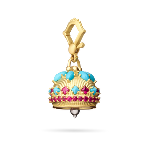 Paul Morelli 18K Yellow Gold Meditation Bell with Precious Stones, 14mm