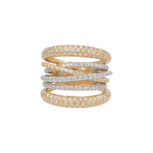 *RESERVE TODAY* Sidney Garber Mixed Gold Diamond Scribble Ring