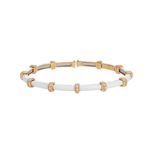*RESERVE TODAY* Sidney Garber White Enamel Carly Bracelet with Diamonds