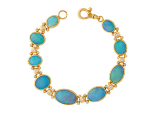 *GURHAN SHOP & SIP EVENT* GURHAN Rune One-of-a-Kind 24K Gold Opal All Around Single-Strand Bracelet