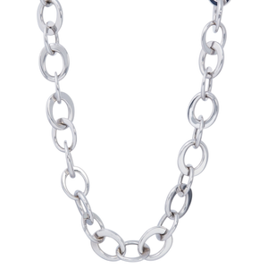 Sidney Garber 18K White Gold Crescent Link Necklace, 17"