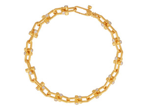 *GURHAN SHOP & SIP EVENT* GURHAN Pointelle 22K Gold Diamond Chain Link Bracelet