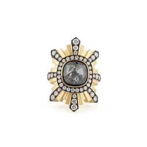 Sylva & Cie. 18K Yellow Gold Rough Cut Stella Ring, Size 7.5