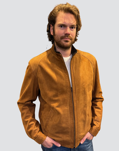 Remy Men’s  Leather Jacket in Bourbon/Cognac