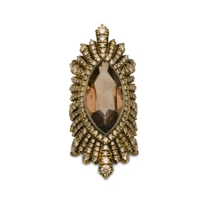 Sylva & Cie. 18K Yellow Gold Smoky Quartz Marquis Stella Ring, Size 7