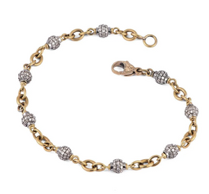 *RESERVE TODAY* Sylva & Cie. 18K Yellow Gold Diamond Bead Bracelet