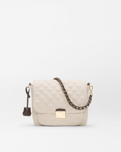 MZ Wallace Medium Crosby Lock Crossbody in Sandy Linen