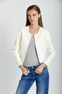 *ORDER TODAY* Susan Bender Long Sleeve Cropped Cardigan in Ivory