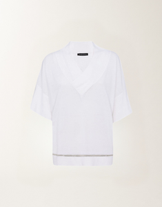 Fabiana Filippi Cotton Sweater in White, Size 48