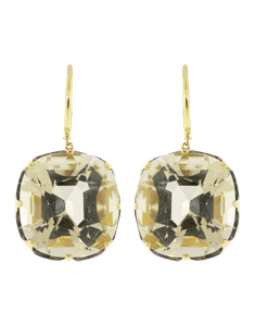 *ORDER TODAY* Sylva & Cie. 18K Yellow Gold Light Yellow Quartz Earrings