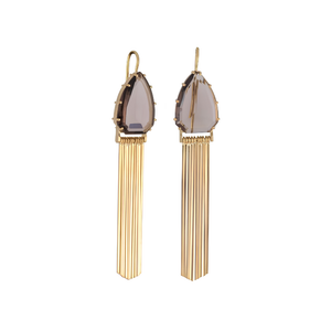 Sylva & Cie. 18K Yellow Gold Smokey Topaz Sima Earrings