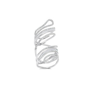 Graziela 18K White Gold Hinged Diamond Paisley Ring