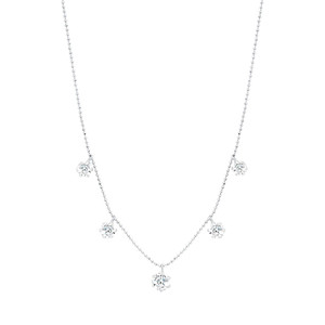 Graziela 18K White Gold Large Floating Diamond Necklace, 18" 