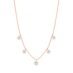 Graziela 18K Rose Gold Large Floating Diamond Necklace, 18" 