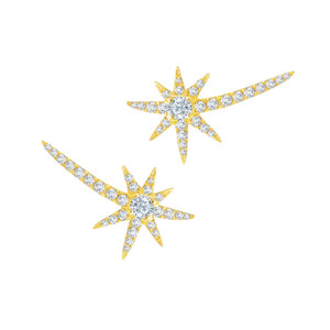 Graziela 18K Yellow Gold Diamond Shooting Starburst Earrings