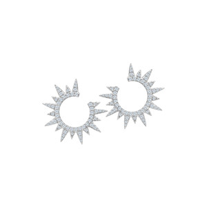 Graziela 18K White Gold Diamond Starburst Earrings