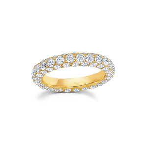 Graziela 18K Yellow Gold Diamond 3 Sided Band Ring