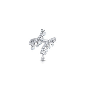 Graziela 18K White Gold Floating Diamond Bypass Ring
