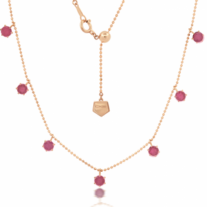 Graziela 18K Rose Gold 2ct Pink Sapphire Floating Necklace, 18"