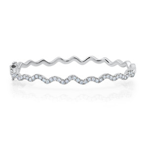 Graziela 18K White Gold Rio Diamond Bangle