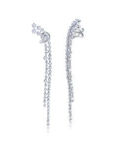 Graziela 18K White Gold Floating Diamond Drop Earrings
