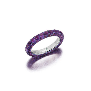 Graziela 18K White Gold Amethyst & Purple Rhodium 3 Sided Ring