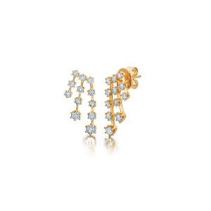 Graziela 18K Yellow Gold Floating Diamond Fall Earrings