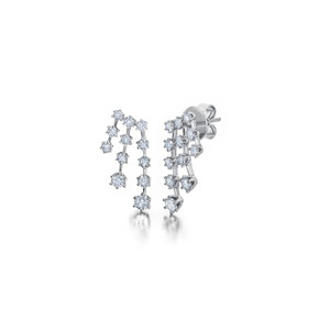 Graziela 18K White Gold Floating Diamond Fall Earrings