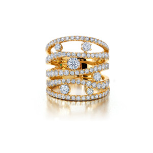 Graziela 18K Yellow Gold Diamond Rio Cage Ring