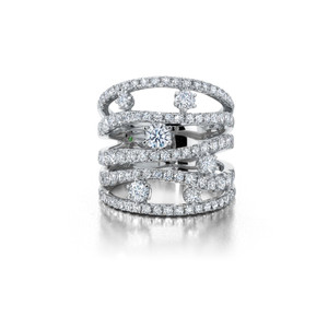 Graziela 18K White Gold Diamond Rio Cage Ring