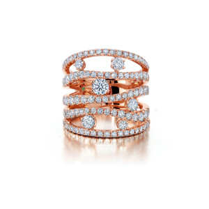 Graziela 18K Rose Gold Diamond Rio Cage Ring