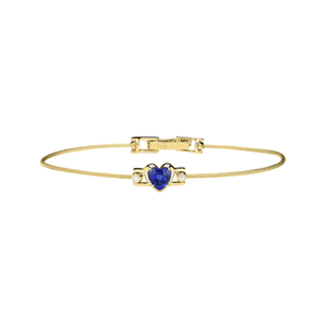 Paul Morelli 18K Yellow Gold Single Wire Faceted Heart Bracelet