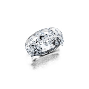 Graziela 18K White Gold Dazzling Floating Diamond Cigar Band