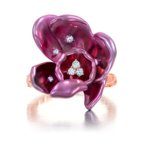 Graziela 18K Rose Gold Purple Titanium Orchid Ring