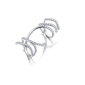 Graziela 18K White Gold Rio Diamond Mega Swirl Ring