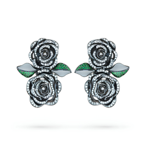 Paul Morelli 18K White Gold Double Rosebud Post/Clip Earrings