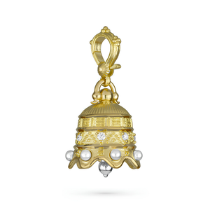Paul Morelli 18K Yellow Gold Stone Temple Bell with Pearls
