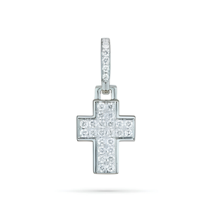Paul Morelli Platinum Small Pavé Block Cross