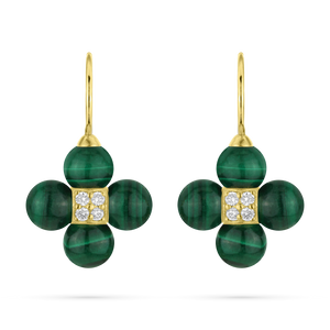Paul Morelli 18K Yellow Gold Malachite Sequence Drop Earrings
