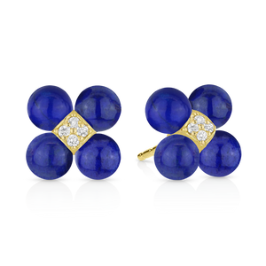 Paul Morelli 18K Yellow Gold Lapis Sequence Stud Earrings