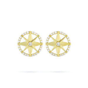 Paul Morelli 18K Yellow Gold Compass Post Clip Earrings