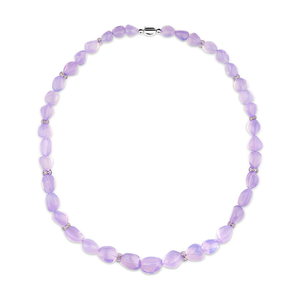 Paul Morelli 18K White Gold Lavender Bow Necklace, 32"