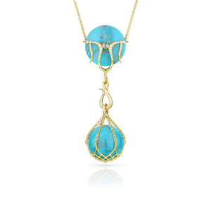 Paul Morelli 18K Yellow Gold Nouveau Block & Tackle Pendant, 36"