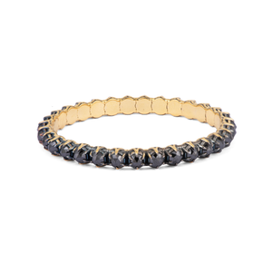 Sylva & Cie. 18K Yellow Gold Rose Cut Black Diamond Stretch Bracelet