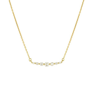 Three Stories Jewelry 14K Yellow Gold Small Graduated Diamond Necklace, 18"