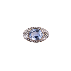 Sylva & Cie. 18K White Gold Ceylon Sapphire Ring, Size 6