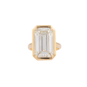 Sylva & Cie. 18K Yellow Gold Emerald Cut Diamond Ring, Size 6